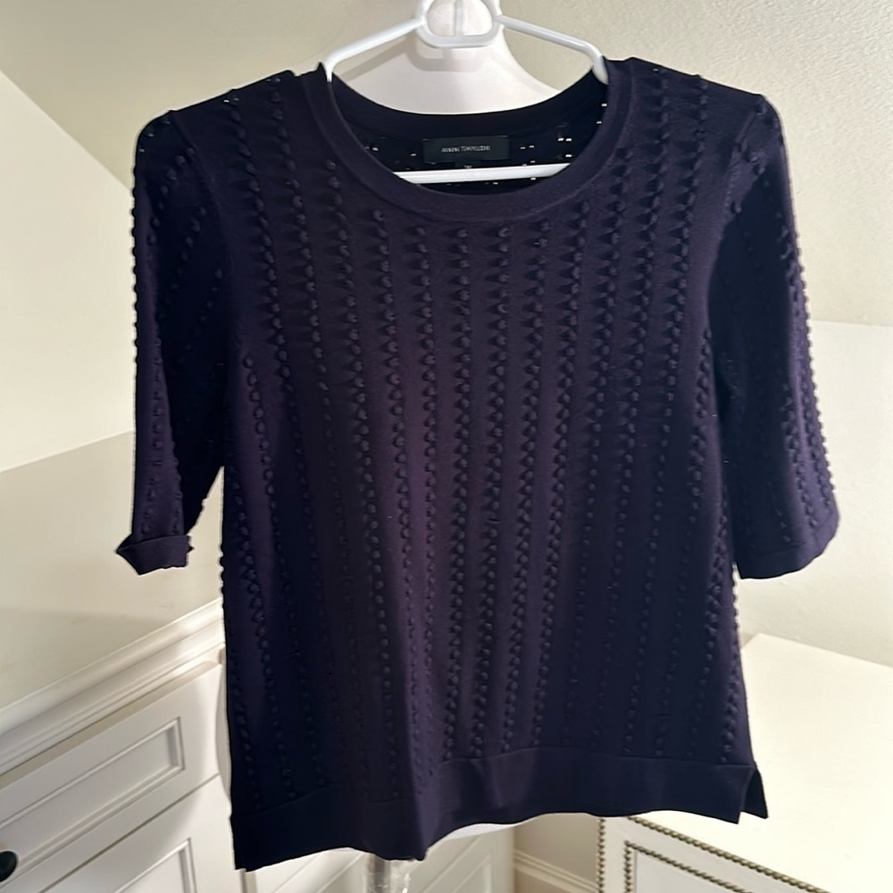 Ann Taylor navy short sleeve shirt